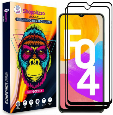 Shoppitzzo Edge To Edge Tempered Glass for Samsung Galaxy F04**DuraGlass**Millitary Grade-Anti Explosion-Tempered Glass/Full Screen Coverage-Edge to Edge/9H Hardness/With Easy Installation Kit(Pack of 2)
