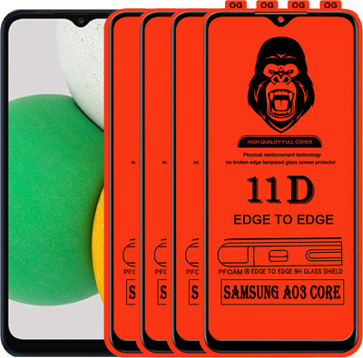 Laxdom Edge To Edge Tempered Glass for SAMSUNG GALAXY A03 CORE(Pack of 4)