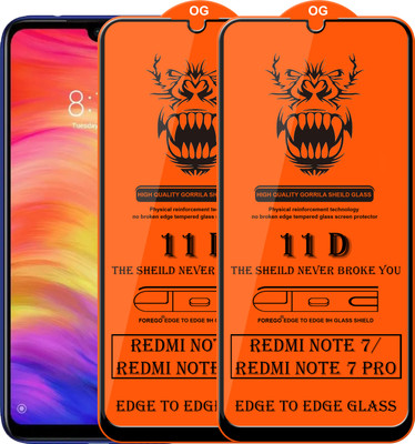 Forego Edge To Edge Tempered Glass for Redmi Note 7(Pack of 2)