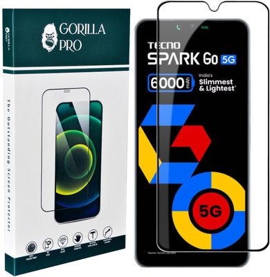 GORILLA PRO Edge To Edge Tempered Glass for Tecno Spark Go 5G(Pack of 1)