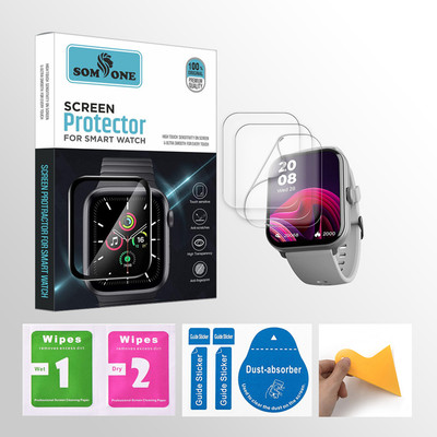 SOMTONE Edge To Edge Tempered Glass for beatxp UNBOUND 1.8 inch Smartwatch 3 PROTECTOR + 3 WIPES + 3 DUST REMOVAL STICKER + 1 WIPER(Pack of 3) SOMTONE Edge To Edge Tempered Glass for beatxp UNBOUND 1.8 inch Smartwatch 3 PROTECTOR + 3 WIPES + 3 DUST REMOVAL STICKER + 1 WIPER(Pack of 3)