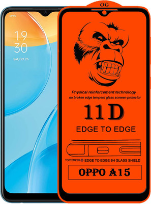 TOPTEMPER Edge To Edge Tempered Glass for OPPO A15(Pack of 1)