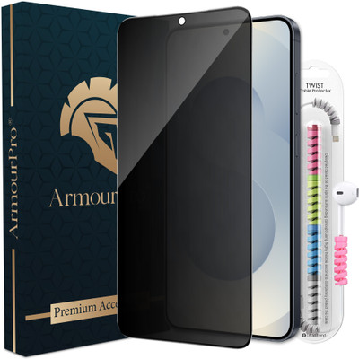 ArmourPro Edge To Edge Tempered Glass for Samsung Galaxy S25 5G, Samsung Galaxy S25, Samsung S25 5G, Samsung S25, Privacy Anti Spy Protection Glass with Cable Protector(Pack of 1)
