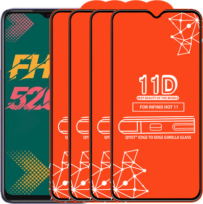 Qyist Edge To Edge Tempered Glass for Infinix Hot 11(Pack of 4)