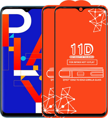 Qyist Edge To Edge Tempered Glass for Infinix Hot 10 Play(Pack of 2)