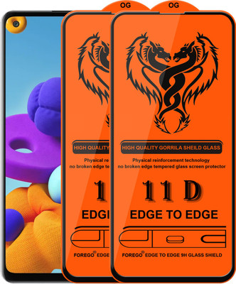 Forego Edge To Edge Tempered Glass for Samsung Galaxy A21s(Pack of 2)