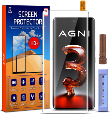 FAVJIP Edge To Edge Tempered Glass for Lava Agni 3, Lava Agni 3 5G, 3D Curved UV Liquide Glue Screen Protector Screen Guard with Easy Installation Kit(Pack of 1)