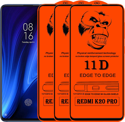 TOPTEMPER Edge To Edge Tempered Glass for Mi K20 Pro(Pack of 3)