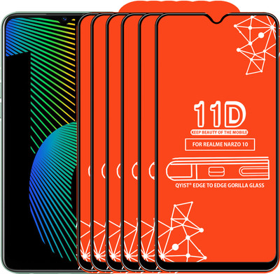 Qyist Edge To Edge Tempered Glass for Realme Narzo 10(Pack of 6)