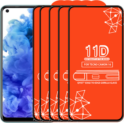 Qyist Edge To Edge Tempered Glass for Tecno Camon 16(Pack of 5)