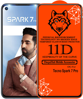 DeepzHub Edge To Edge Tempered Glass for Tecno SPARK 7 PRO(Pack of 1)