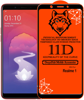 DeepzHub Edge To Edge Tempered Glass for OPPO Realme 1(Pack of 1)