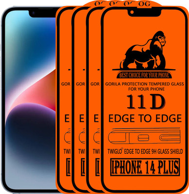 TWIGLO Edge To Edge Tempered Glass for IPHONE 14 PLUS(Pack of 4)
