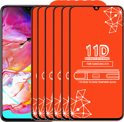 Qyist Edge To Edge Tempered Glass for Samsung Galaxy A70(Pack of 6)