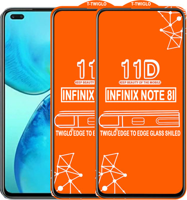 TWIGLO Edge To Edge Tempered Glass for INFINIX NOTE 8I(Pack of 2)