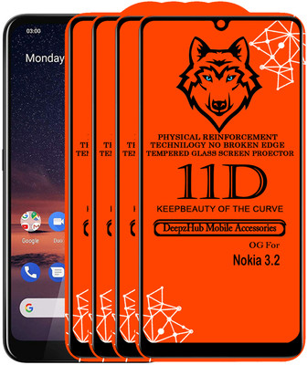 DeepzHub Edge To Edge Tempered Glass for Nokia 3.2(Pack of 4)