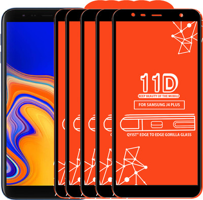 Qyist Edge To Edge Tempered Glass for Samsung Galaxy J4 Plus(Pack of 5)