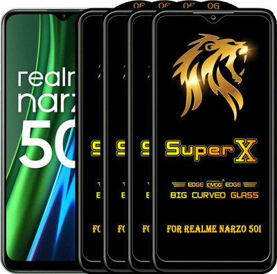 PFOAM Edge To Edge Tempered Glass for REALME NARZO 50I(Pack of 4)
