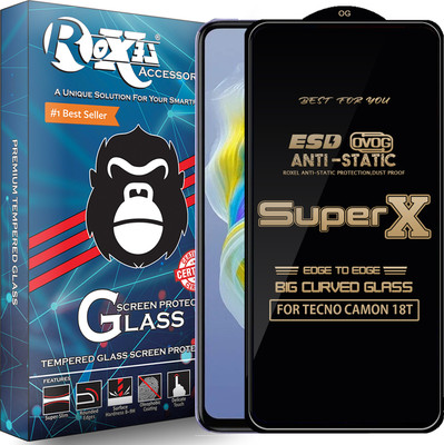 Roxel Edge To Edge Tempered Glass for TECNO CAMON 18T(Pack of 1)