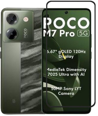 vmt stock Edge To Edge Tempered Glass for Poco M7 Pro 5G(Pack of 1)