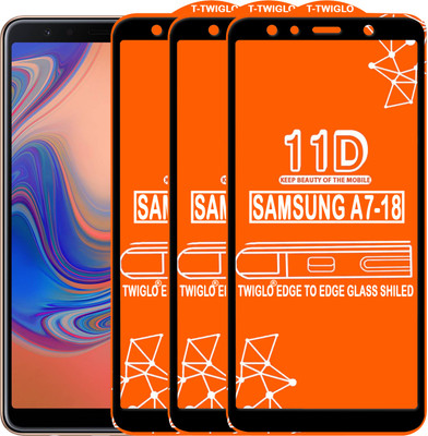 TWIGLO Edge To Edge Tempered Glass for SAMSUNG A7-18(Pack of 3)