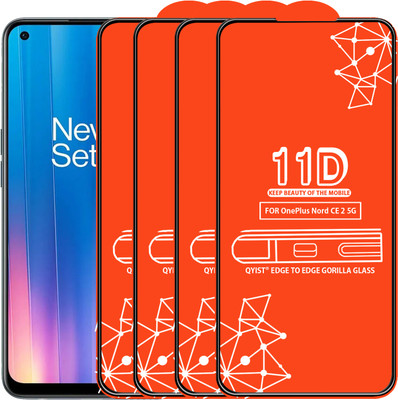 Qyist Edge To Edge Tempered Glass for Oneplus Nord Ce 2 5G(Pack of 4)