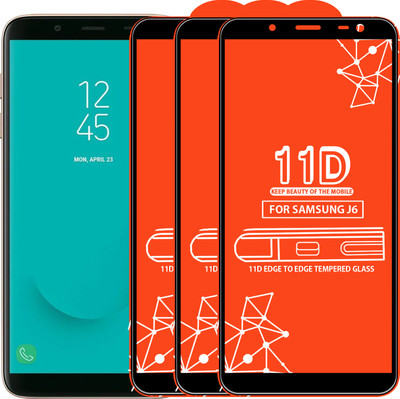 Qyist Edge To Edge Tempered Glass for Samsung Galaxy J6(Pack of 3)