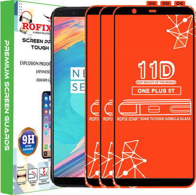 Rofix star Edge To Edge Tempered Glass for OnePlus 5T(Pack of 3)
