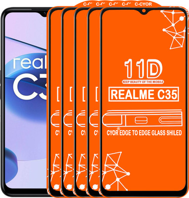 CYOR Edge To Edge Tempered Glass for REALME C35(Pack of 5)