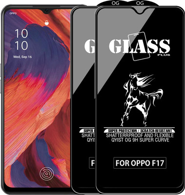 Qyist Edge To Edge Tempered Glass for OPPO F17(Pack of 2)