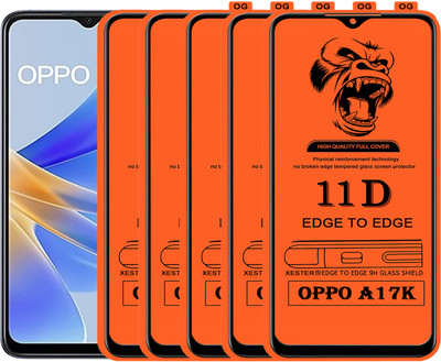 PFOAM Edge To Edge Tempered Glass for OPPO A17K(Pack of 5)