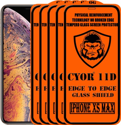 CYOR Edge To Edge Tempered Glass for Apple iPhone XS Max(Pack of 5)