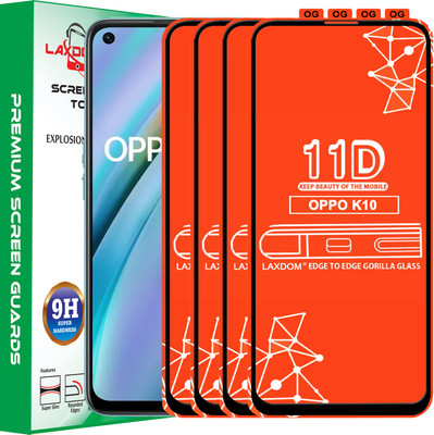 Laxdom Edge To Edge Tempered Glass for OPPO K10(Pack of 4)