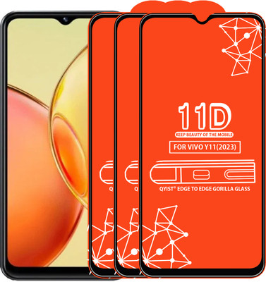 Qyist Edge To Edge Tempered Glass for Vivo Y11(2023)(Pack of 3)
