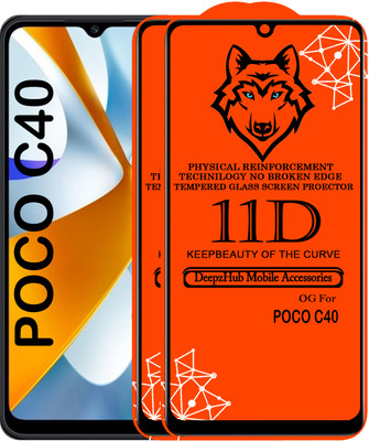 DeepzHub Edge To Edge Tempered Glass for POCO C40(Pack of 2)