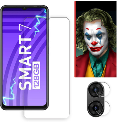 ARBAN Edge To Edge Tempered Glass for Infinix Smart 7 4G Tempered Screen Protector | Anti-Scratch | Edge to Edge Full Coverage | 9H Hardness ( 1 FRONT SCREEN GUARD + 1 CAMERA LENS PROTECTOR + 1 FREE BACK EMBOSSED SKIN026 )(Pack of 1)
