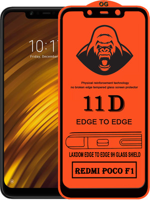 Laxdom Edge To Edge Tempered Glass for POCO F1(Pack of 1)