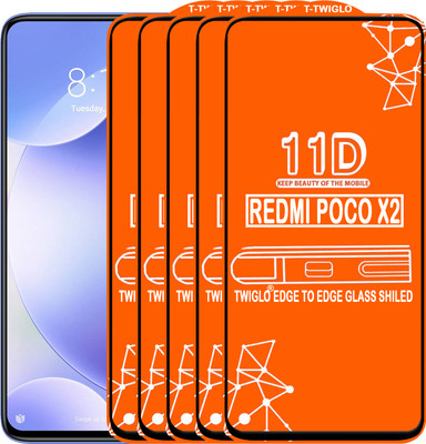 TWIGLO Edge To Edge Tempered Glass for REDMI POCO X2(Pack of 5)
