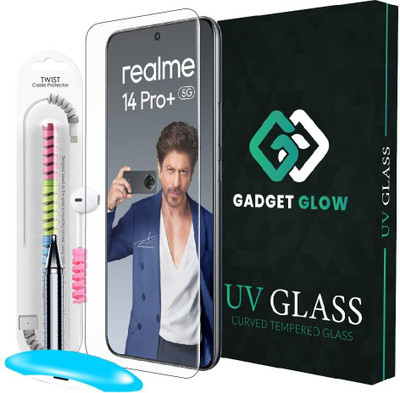 Gadget Glow Edge To Edge Tempered Glass for Realme 14 Pro Plus 5G, Realme 14 Pro Plus, Realme 14 Pro 5G, Realme 14 Pro, UV Glue Tempered Glass with Cable Protector(Pack of 1)