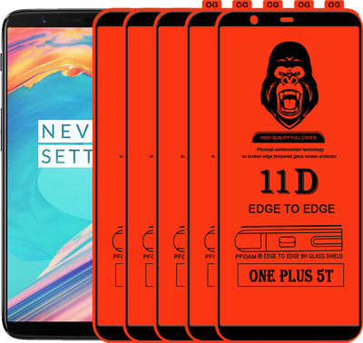 Laxdom Edge To Edge Tempered Glass for OnePlus 5T(Pack of 5)