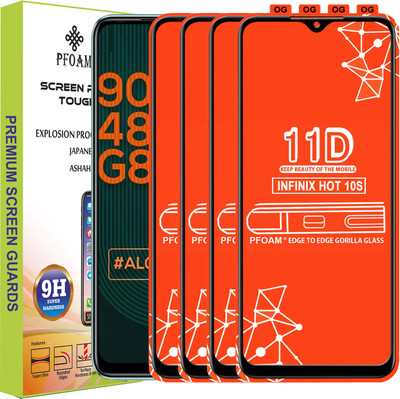 PFOAM Edge To Edge Tempered Glass for INFINIX HOT 10S(Pack of 4)