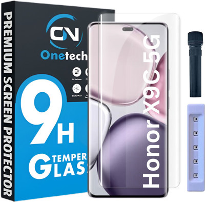 OneTech Edge To Edge Tempered Glass for Honor X9C 5G 9H Hardness, Advanced UV Screen Protector(Pack of 1)