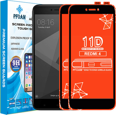 PFOAM Edge To Edge Tempered Glass for Mi Redmi 4(Pack of 2)