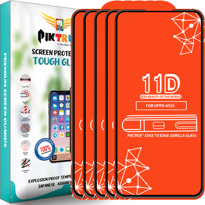 PikTrue Edge To Edge Tempered Glass for Oppo A92S(Pack of 5)