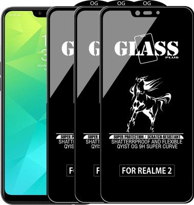Qyist Edge To Edge Tempered Glass for Realme 2(Pack of 3)