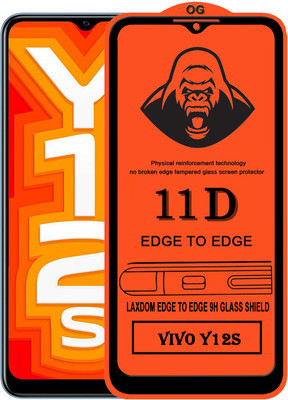 Laxdom Edge To Edge Tempered Glass for VIVO Y12S(Pack of 1)