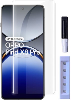 OneTech Edge To Edge Tempered Glass for Oppo Find X8 Pro 5G 9H Hardness, UV Premium HD+ Screen Protector Guard(Pack of 1)