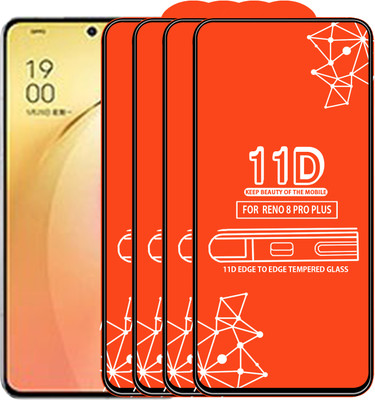 Qyist Edge To Edge Tempered Glass for Oppo Reno 8 Pro Plus(Pack of 4)