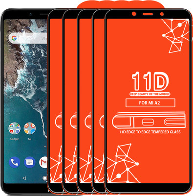 Roxel Edge To Edge Tempered Glass for Mi A2(Pack of 5)