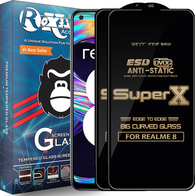 Roxel Edge To Edge Tempered Glass for REALME 8(Pack of 2)